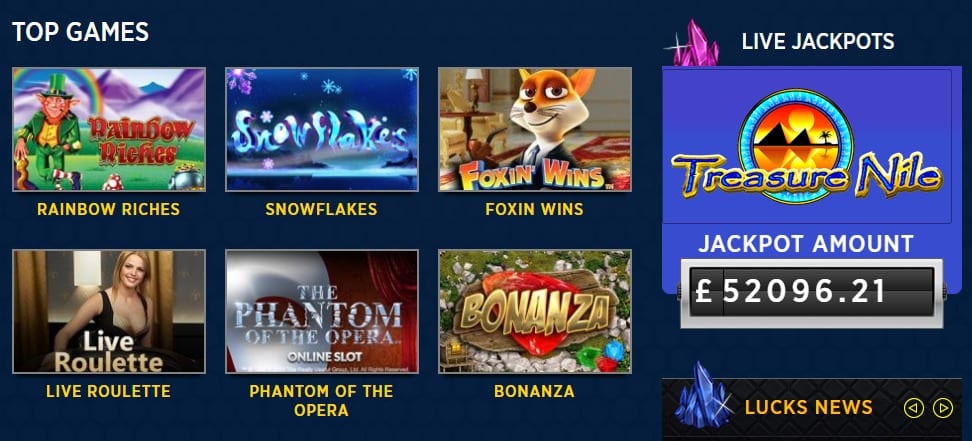 Play The Latest Lucks Casino Online Slots Games